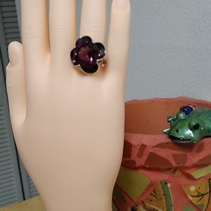 Genuine Amethyst Sterling Slvr Ring